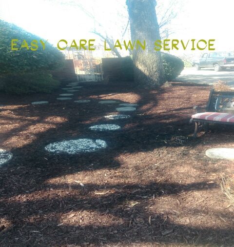 mulch and walkway