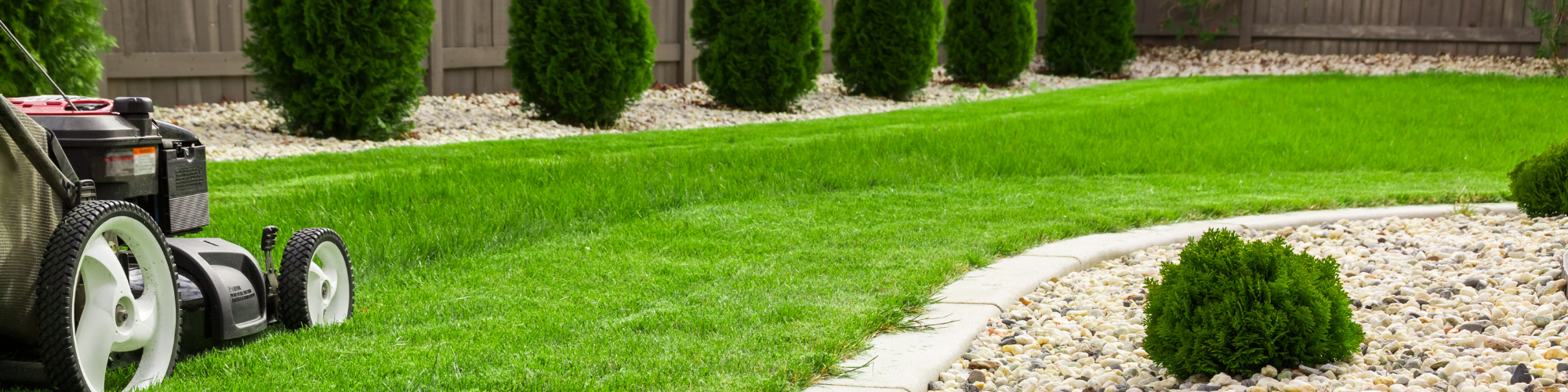 mowing a residential lawn